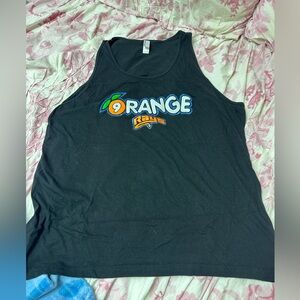 Orange #9 black tank top size 2xl